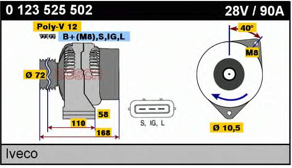 0123525502 Bosch Авто генератор