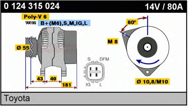 0124315024 Bosch Авто генератор