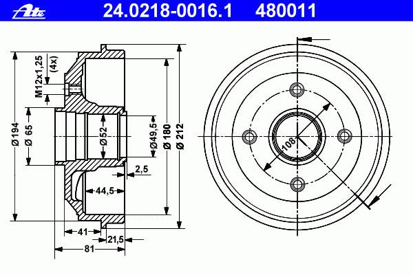 барабан гальмівний задній VKBD0141 Барабан гальмівний задній SKF VKBD0141