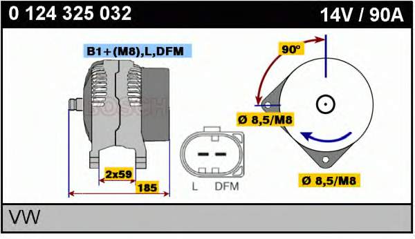 0124325032 Bosch генератор