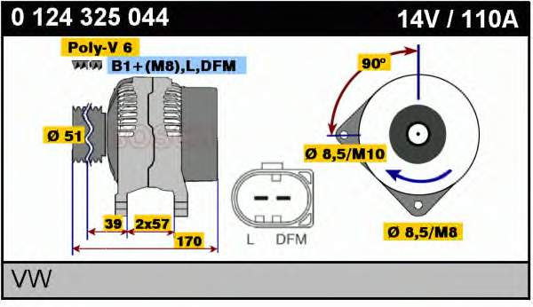 0124325044 Bosch генератор