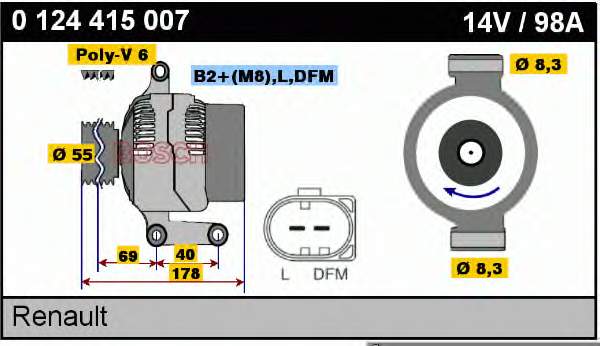 0124415007 Bosch Авто генератор