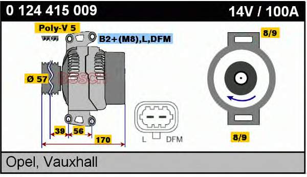 0124415009 Bosch генератор