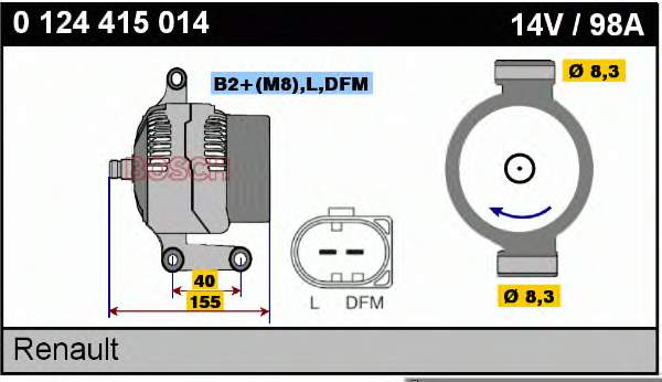 Генератор 0124415014 Bosch