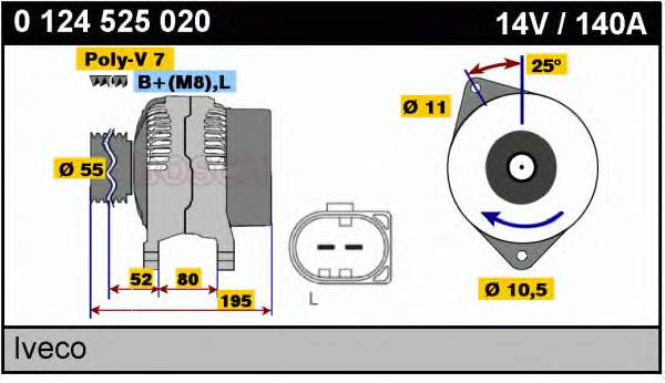 0124525020 Bosch Авто генератор