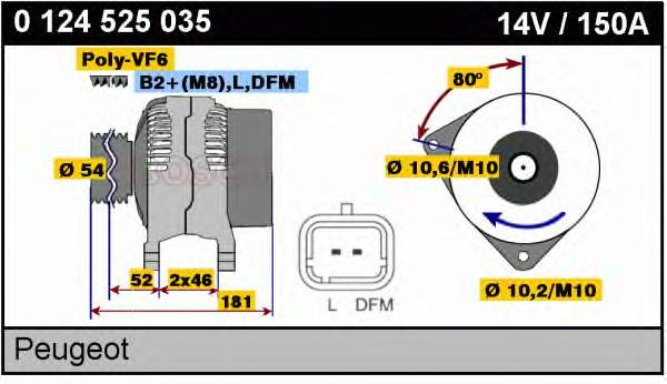 0124525035 Bosch Авто генератор