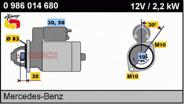 Стартер автомобільний Mercedes A0041512101