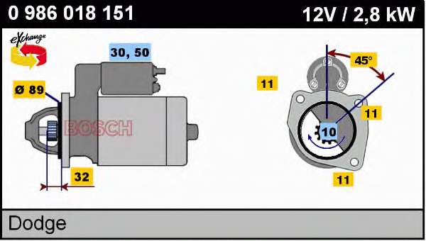 Стартер 0986018151 Bosch