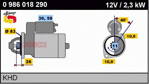 Купити 0986018290 Bosch Стартер