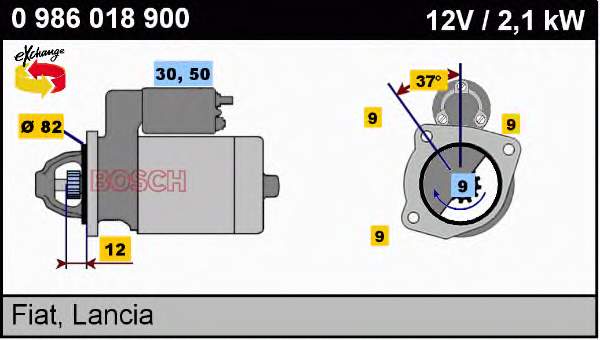 Стартер Bosch 0986018900 ціна, від 93.14 USD