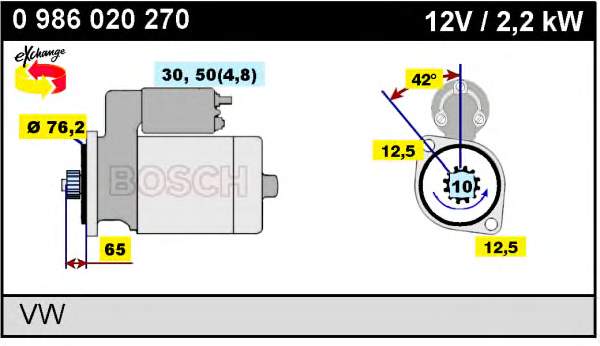 0986020270 Bosch стартер