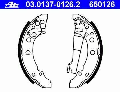Колодки гальмові задні, барабанні ATE 03013701262 ціна, від 16.35 USD