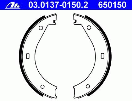 Колодки ручника/стоянкового гальма 03013701502 ATE