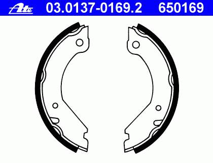 Колодки ручника/стоянкового гальма 03013701692 ATE