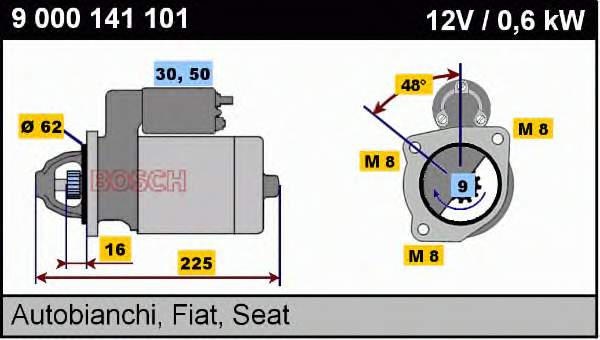 Купити 9000141101 Bosch Стартер
