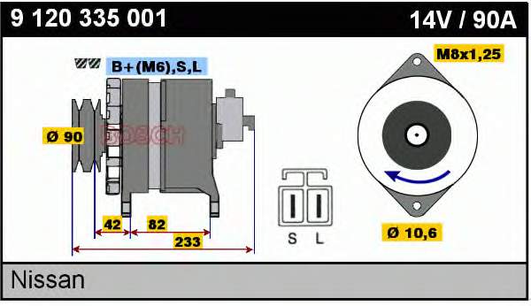 Генератор Bosch 9120335001 ціна, від 4.40 USD