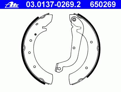Колодки гальмові задні, барабанні ATE 03013702692 ціна, від 26.85 USD