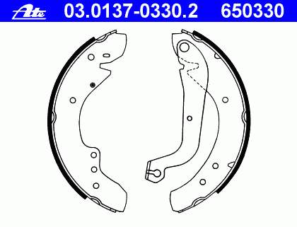 Колодки гальмові задні, барабанні 03013703302 ATE