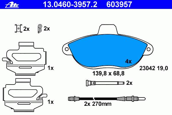 Гальмівні колодки ATE 13046039572 ціна, від 16.89 USD