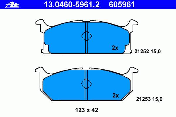 Колодки гальмівні передні, дискові 13046059612 ATE