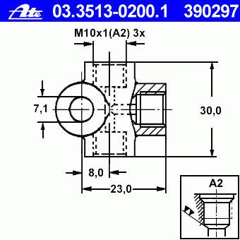 Трійник гальмівних трубок ATE 03351302001 ціна, від 5.30 USD