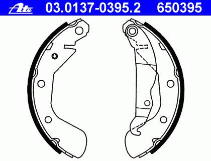 Колодки гальмові задні, барабанні ATE 03013703952 ціна, від 17.19 USD