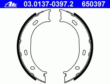 Колодки ручника / стоянкового гальма ATE 03013703972 ціна, від 24.27 USD