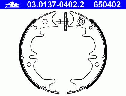 Колодки ручника / стоянкового гальма ATE 03013704022 ціна, від 19.77 USD