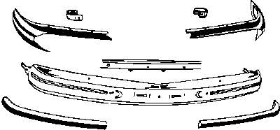 Шина бампера переднього Mercedes E седан (W123) (1976 - 1985) ціна, від 275.29 USD