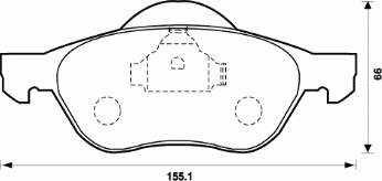 Колодки гальмівні передні, дискові 573016B Jurid/Bendix