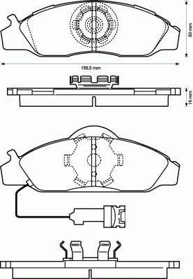 Колодки гальмівні передні, дискові 572416B Jurid/Bendix