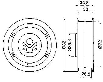 Ролик натяжителя ременя газорозподілу SKF VKM11010 ціна, від 13.63 USD