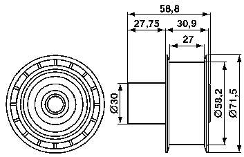 Ролик паразитний ГРМ VKM25201 SKF