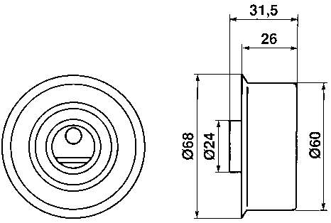 Ролик натягувача ременя ГРМ VKM72000 SKF
