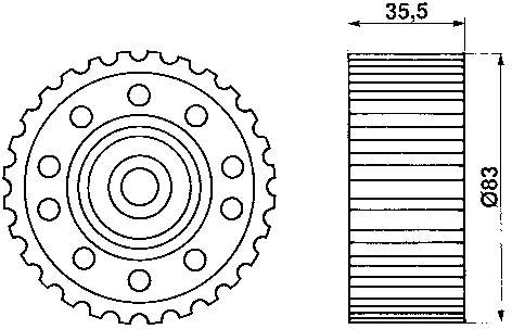 Ролик паразитний ГРМ VKM81002 SKF