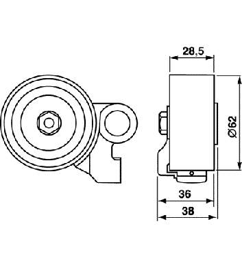 Ролик натягувача ременя ГРМ VKM71014 SKF