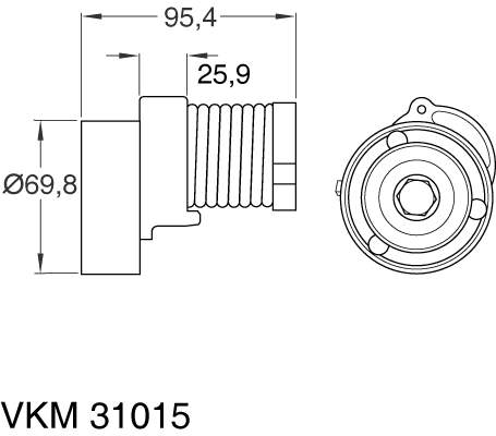 Натягувач приводного ременя SKF VKM31015 ціна, від 39.73 USD