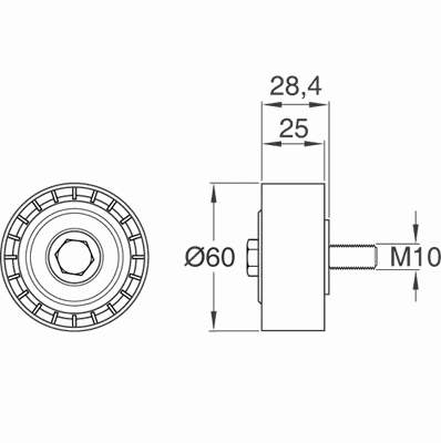 ролик натягувача приводного ременя VKM33031 Натяжний ролик SKF VKM33031