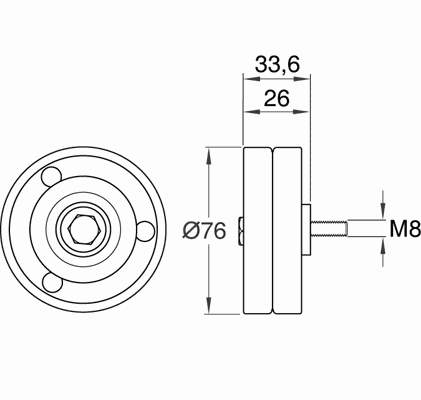 Ролик натягувача приводного ременя SKF VKM34013