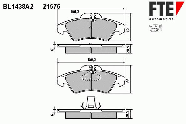 BL1438A2 FTE Передні гальмівні колодки