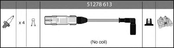 Дріт високовольтний, комплект 51278613 HB Autoelektrik