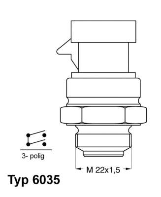 603592 Wahler термо-датчик включення вентилятора радіатора