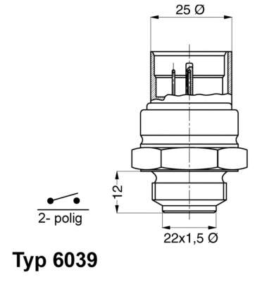 Датчик включення вентилятора 603995D Wahler