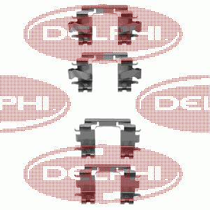 LX0298 Delphi комплект пружинок кріплення дискових колодок, передніх