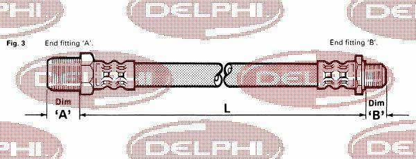 LH0140 Delphi шланг гальмівний передній