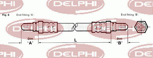 LH3254 Delphi шланг гальмівний задній