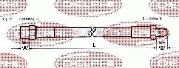 LH0565 Delphi шланг гальмівний задній