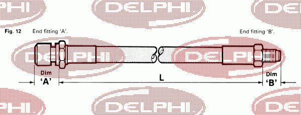 LH2037 Delphi шланг гальмівний задній