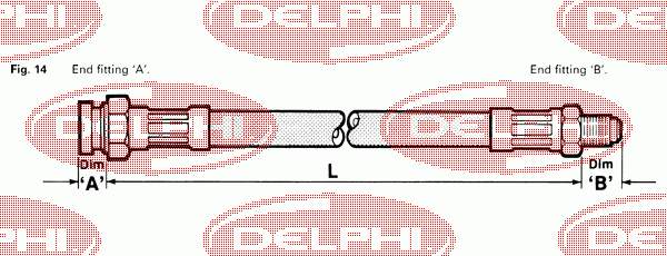 LH2094 Delphi шланг гальмівний задній