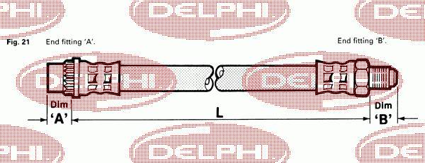 LH2145 Delphi шланг гальмівний передній